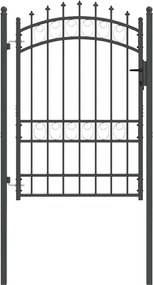 vidaXL Poartă de gard cu țepi Gri 170 x 100 cm Oțel vopsit în pulbere