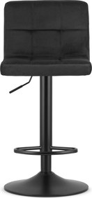 OFERTA Scaun de bar negru PROT VELVET cu picior negru Calitatea II