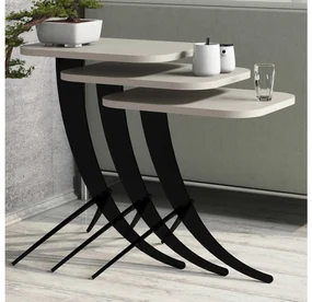 Set 3buc. măsuțe cafea Minuno (crem). 1094354