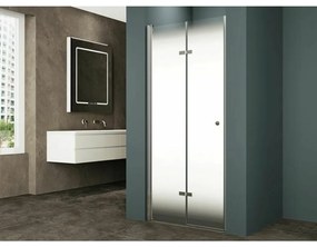 Usa de nisa pliabila Inter Ceramic 100 cm sticla opaca 6 mm profil alb mat