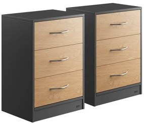Deuba Set 2 noptiere Eloise 54x39x28 cm - lemn/gri