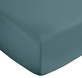 Cearceaf albastru-verde din bumbac satinat cu elastic 150x200 cm Cotton Sateen – Bianca