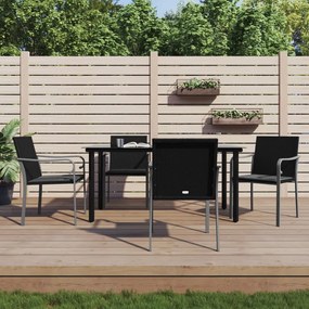 vidaXL Set mobilier de grădină cu perne, 5 piese, poliratan și oțel