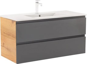 Dulap inferior Vario Pull 100 cu lavoar stejar-antracit