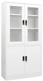 vidaXL Dulap de birou, alb, 90x40x180 cm, oțel