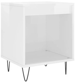 830720 vidaXL Noptieră, alb extralucios, 40x35x50 cm, lemn compozit