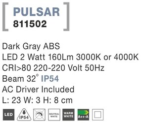 Spot LED ambiental de exterior IP54 PULSAR NVL-811502