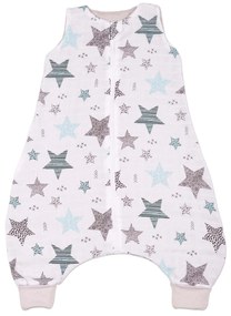 Sac de dormit cu picioare de vara din muselina 6-18 luni Kidizi All Mint Stars, 0.5 tog