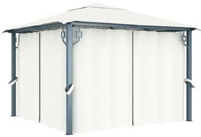 vidaXL Pavilion cu perdele, crem, 300 x 300 cm, aluminiu
