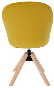 Fotoliu rotativ, textil Velvet, galben/fag, DALIO