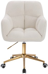 HR550K Scaun Crem Boucle cu Bază Aurie