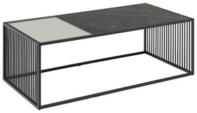 Măsuță de cafea neagră cu blat din sticlă 60x120 cm Strington – Actona