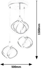 Rabalux 5693 - Lustră LED pe cablu AMBROSIO LED/50W/230V