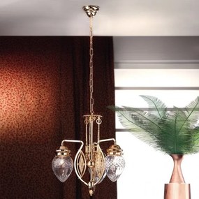 Candelabru cu 3 brate, elegant design LUX Budapest, auriu LU 1440/3 gold/411 klar-Schliff OR