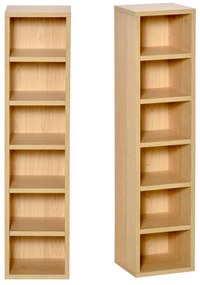 Homcom Set de 2 Rasteluri Mobilier 6 Rafturi in Lemn MDF 21X19.2X88.3cm