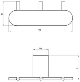 Deante ADR_0131 - Cârlig de perete ROUND, crom lucios