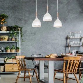 Lustră pe cablu NOAK WOOD 3xE27/60W/230V