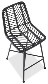 Scaun de bar din ratan negru ESPO 97