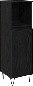 vidaXL Dulap de Baie Stejar Negru 30 x 30 x 100 cm Lemn compozit