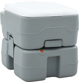 vidaXL Toaletă de camping Gri și alb 41,5 x 36,5 x 37,5 cm Polietilenă