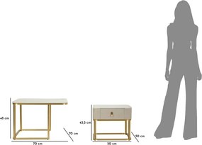 Măsuțe de cafea crem-aurii 2 buc. cu aspect de marmură 50x70 cm Beauty – Mauro Ferretti