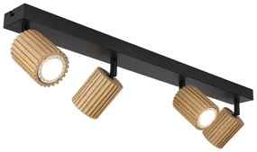 Brilagi - Spot MODERN WOOD 4xGU10/8W/230V lemn de cauciuc/negru