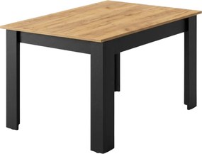 Masa de sufragerie neagra cu blat in decor stejar auriu MADO 120x80