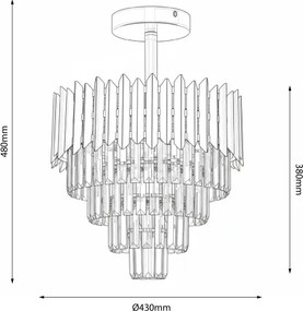 Brilagi - Lustră aplicată CRISTAL 5xE14/40W/230V Ø 43 cm