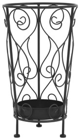 245932 vidaXL Suport pentru umbrelă, stil vintage, metal, 26x46 cm, negru