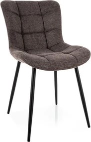 Scaun de dining tapitat ZEVORI, negru/cappuccino