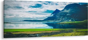 Tablou cu lac și munți (120x50 cm)