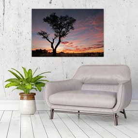 Tablou - Copac și nuanțe roșiatice (90x60 cm)