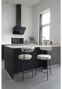 Badalona bartool, taburet, alb, picioare negre