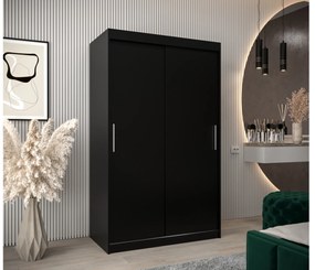 Dulap de haine 120 cm Toki (negru mat + stejar sonoma). 1064810