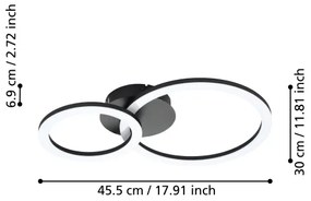 Plafonieră LED dimabilă Eglo 31772 PARRAPOS-Z LED/15W/230V negru