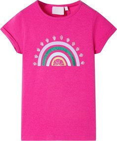 vidaXL Tricou pentru copii, roz închis, 128