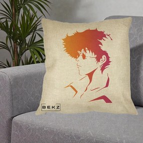 Perna Decorativa Cowboy Bebop Spike Silueta Gradient, 40x40 cm, Crem, Husa Detasabila, Perna Inclusa, BEKZ®