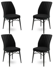 Set de scaune de sufragerie Flex Black, 4 buc.