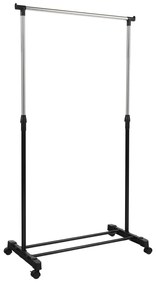 Cuier mobil, inox/plastic negru, DOLFO NEW