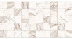 Panou decorativ, PVC, model marmura, gri si portocaliu, 96x48.5cm