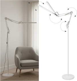 Brilagi - Lampă de podea flexibilă VARIO LED reglabilă, 14W/230V, 157 cm, albă