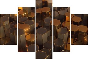 Tablou - Hexagoane de bronz (150x105 cm)