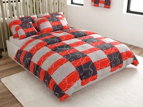 Lenjerie de pat din bumbac SQUARES BLEND rosie Dimensiune lenjerie de pat: 70 x 90 cm | 140 x 200 cm