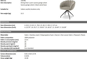 Scaun pivotant design elegant LUX Luzern, Savona greige