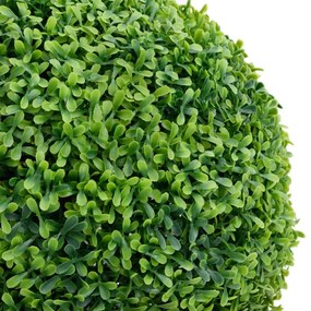 Planta artificiala cimisir cu ghiveci, verde, 50cm, forma minge 1, 15 x 50 cm