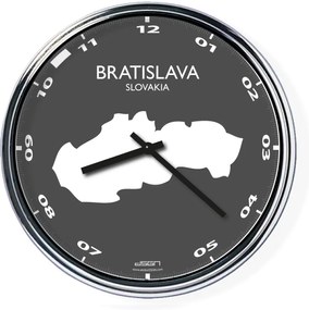 Ceas de birou (deschis sau întunecat) - Bratislava / Slovacia, diametru 32 cm | DSGN, Výběr barev Tmavé