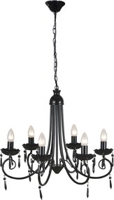 vidaXL Lampă de tavan Candelabru elegant negru 6 fasunguri pentru becuri