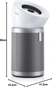 Purificator de aer Dyson Purifier Big+Quiet Formaldehyde BP02 304511-01 Alb/Argintiu, 50 W, 100 m², 90 l/s, 10 viteze, 2 moduri de flux de aer, ecran LCD, funcționare silențioasă, Alb/Argintiu