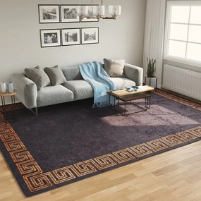 vidaXL Covor lavabil, negru și auriu, 400x300 cm, anti-alunecare