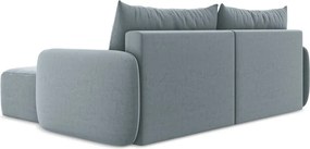 Colțar albastru extensibil/cu spațiu de depozitare cu tapițerie din catifea (cu colț pe partea dreaptă/cu șezlong) Kalena – Makamii